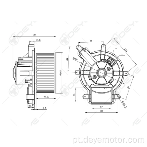 Motor de soprador CC de carro universal para PEUGEOT 3008